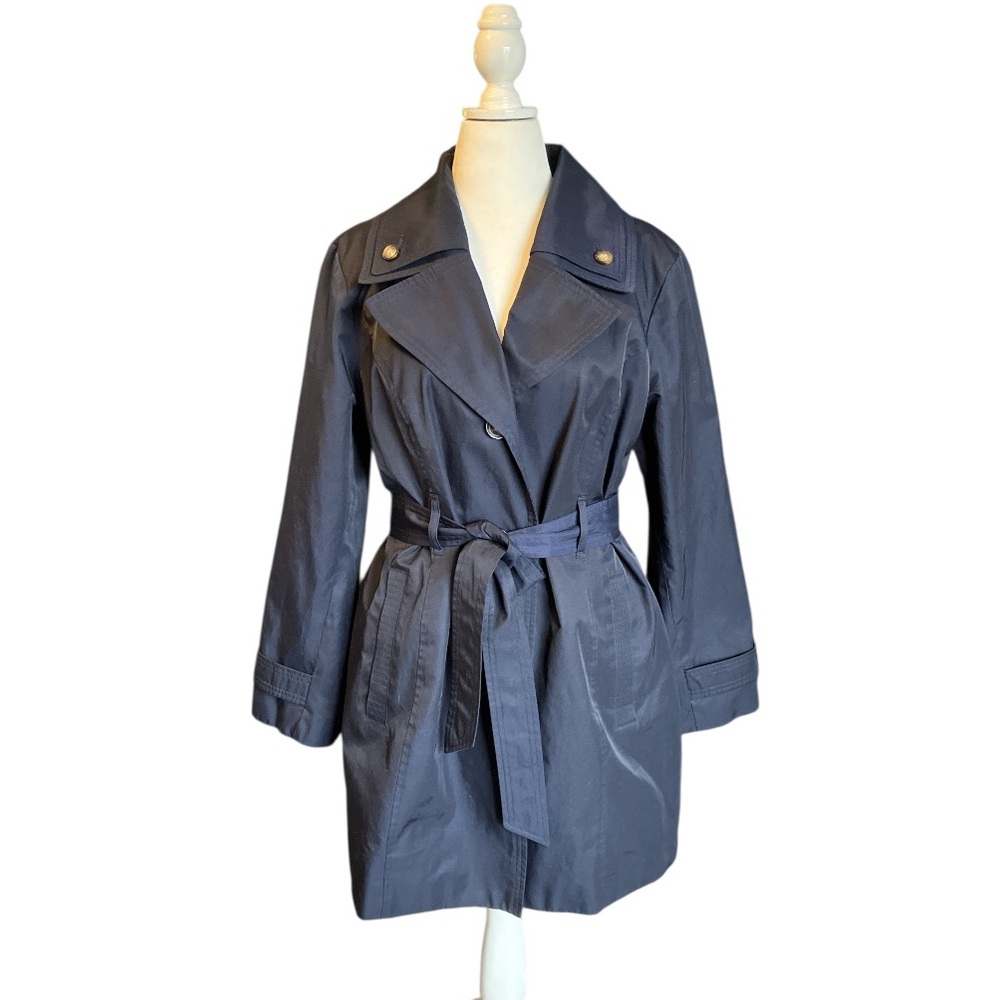 London Fog Navy Wide Lapel Trenchcoat